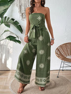 Breeze Printed Wide-Leg Tube Jumpsuit
