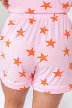 Star Print Short Sleeve Shirt & Shorts Set - Trendy & Comfy