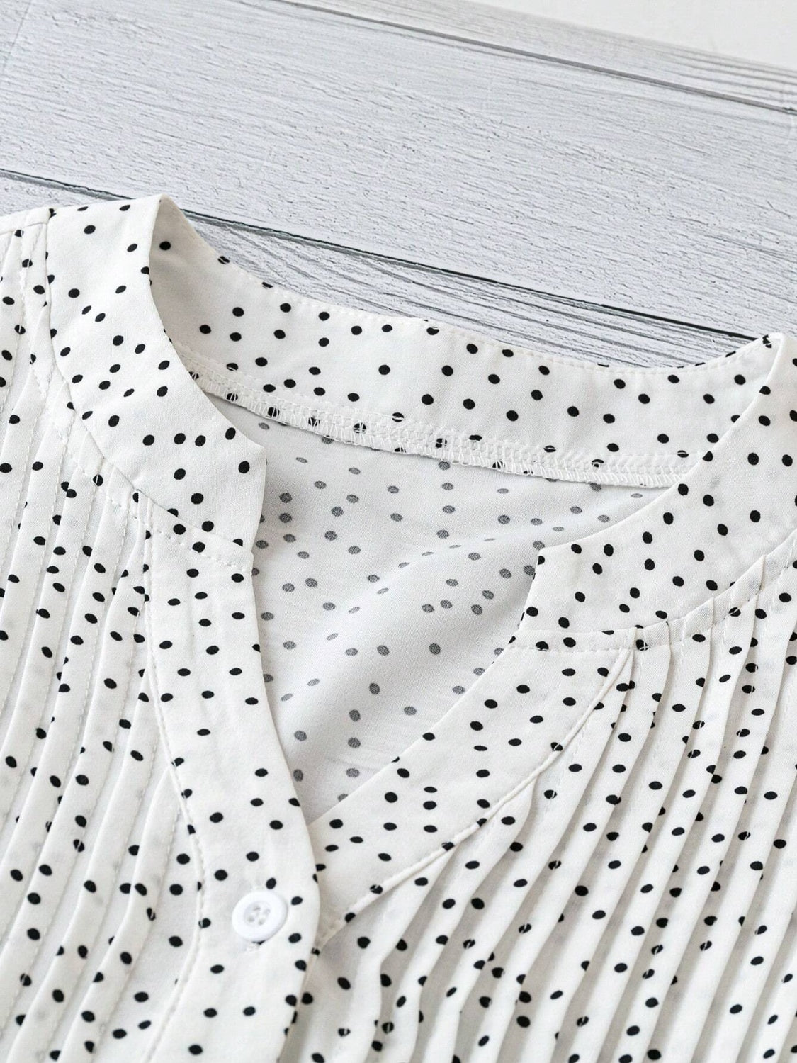 Polka Dot Ruffled Cap Sleeve Blouse - Chic & Feminine