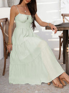 Devine Smocked Tiered Maxi Dress - Elegant & Flowy