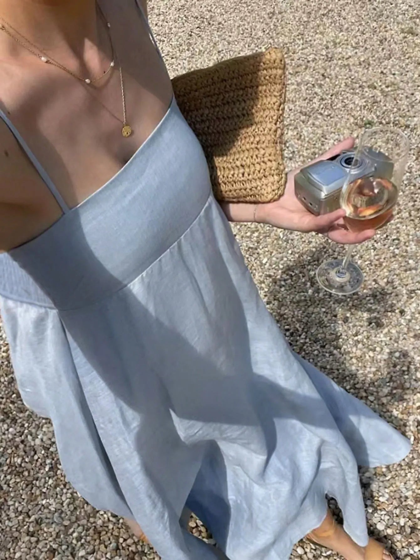 Smocked Square Neck Cami Dress