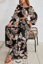 ChicMatch Printed Long Sleeve Two-Piece Set