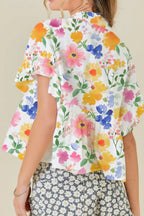 Floral Ruffle Boxy Blouse – Feminine & Airy