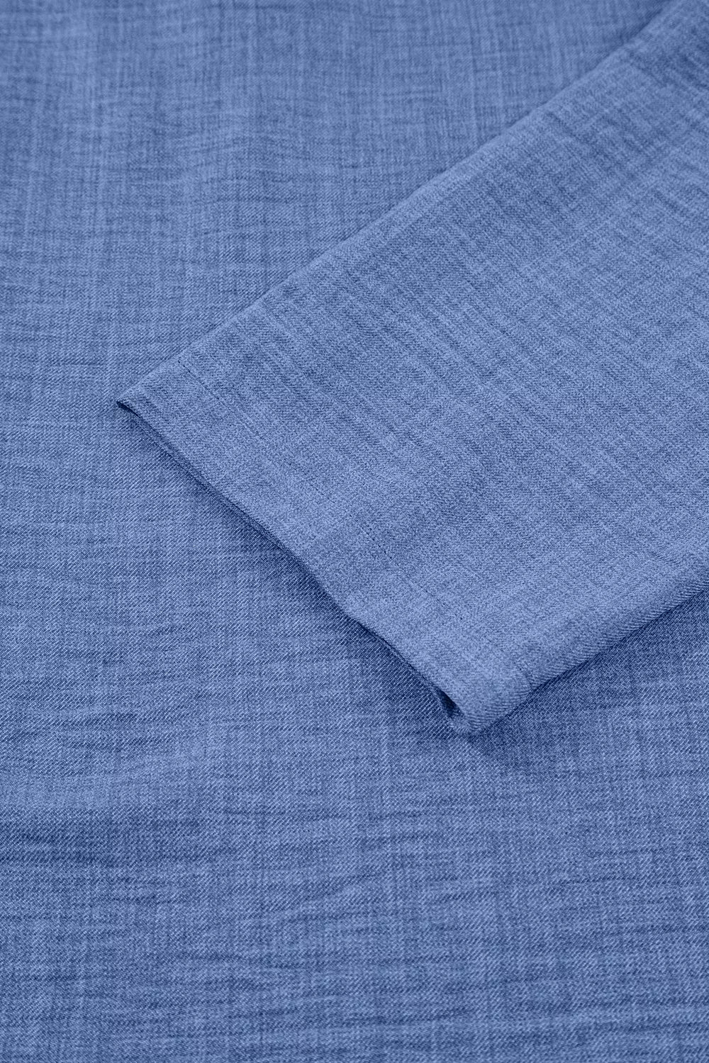 Classic Roll-Up Sleeve Notched Collar Blouse with Pocket Detail