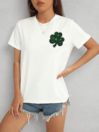 Lucky Clover Comfort Fit Short Sleeve T-Shirt White