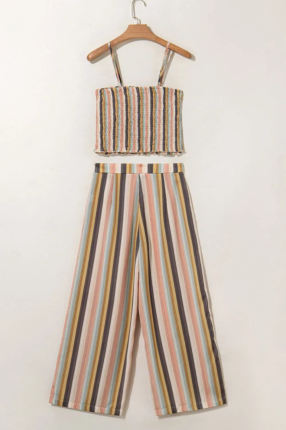 Striped Cami & Wide-Leg Pants Set - Luxe Co-ord