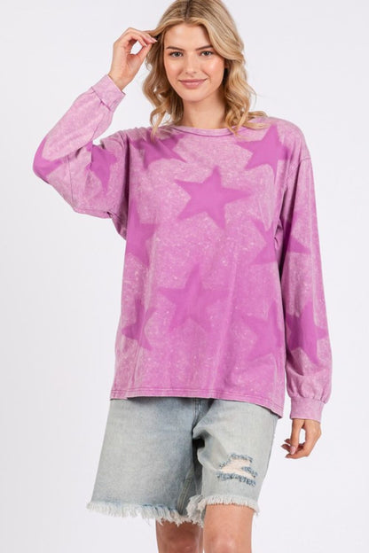 SAGE + FIG Star Print Mineral Wash T-Shirt