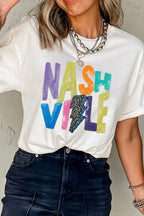 Lightning NASHVILLE Sequin Round Neck T-Shirt