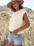 Relaxed Fit Cable-Knit Dolman Sweater Vest
