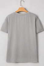 Letter Graphic Round Neck T-Shirt - Casual & Trendy
