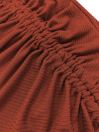 Ruched Ribbed Bodycon Dress with Asymmetrical Neckline