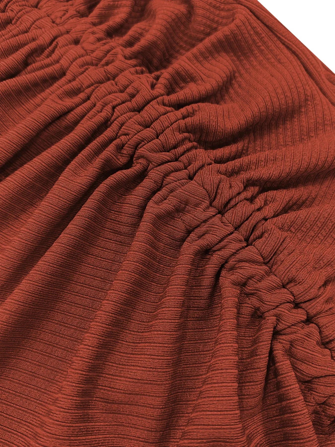 Ruched Ribbed Bodycon Dress with Asymmetrical Neckline