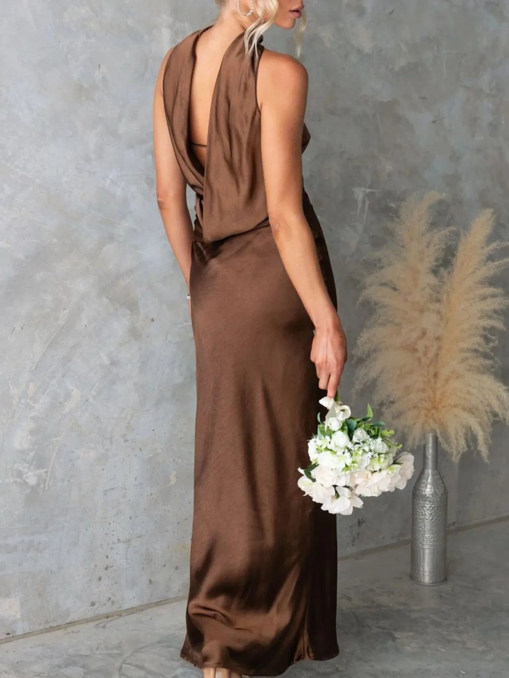 Satin Tube Maxi Dress – Elegant Strapless Evening Gown for Special Occasions