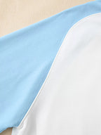 Color Block Snap Button Front Sweatshirt