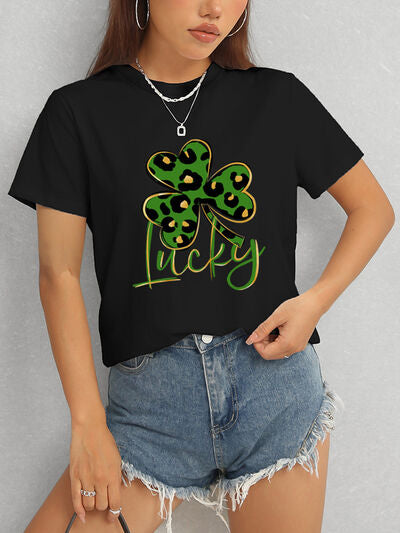 Lucky Clover Comfort Fit Short Sleeve T-Shirt Black