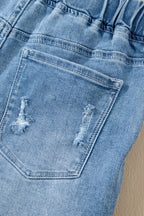 High Waist Distressed Denim Shorts - Stylish & Comfy