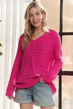 ADORA V-Neck Relaxed Fit Drop Shoulder Sweater