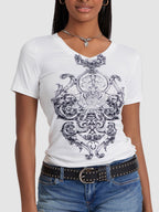 Graphic V-Neck T-Shirt - Stylish & Comfortable