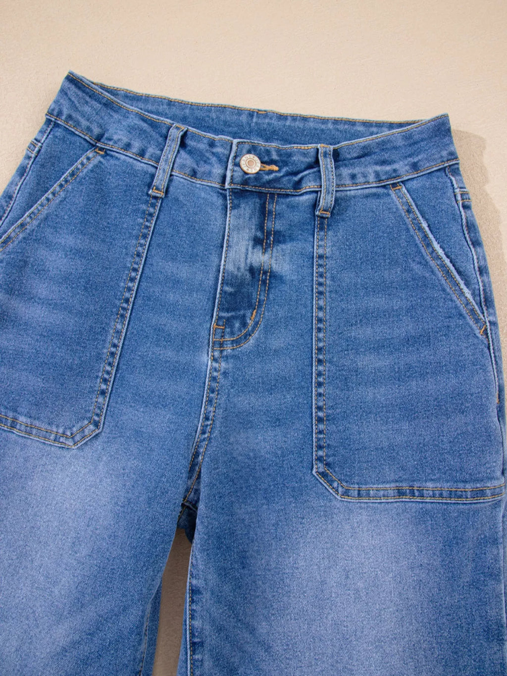 High-Rise Wide Leg Flare Denim Jeans