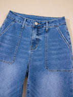 High-Rise Wide Leg Flare Denim Jeans