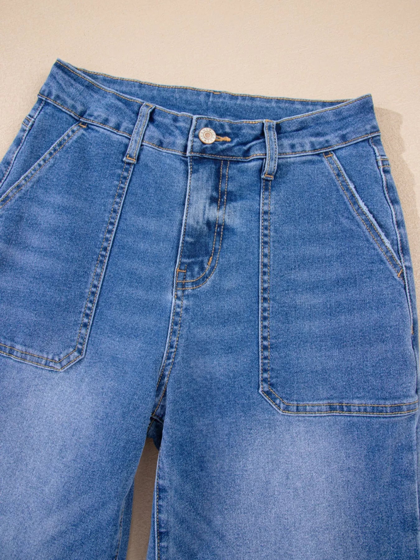 High-Rise Wide Leg Flare Denim Jeans