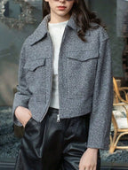 Zip-Up Cropped Utility Jacket