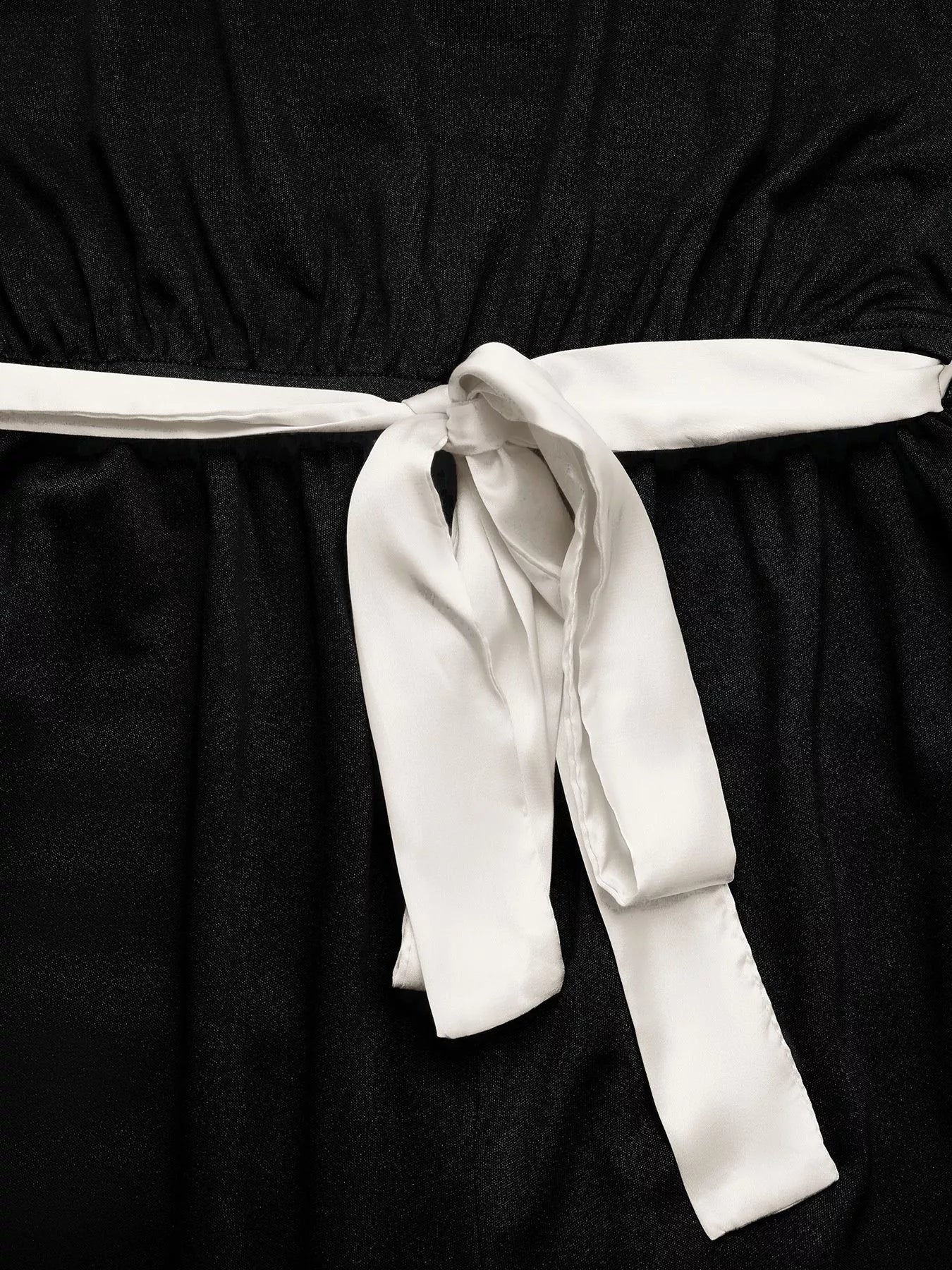 One-Shoulder Bowknot Wide-Leg Belted Jumpsuit