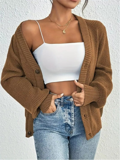 Cozy Chunky Knit Button-Front Cardigan