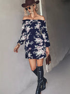 Floral Print Off-Shoulder Ruffled Mini Dress