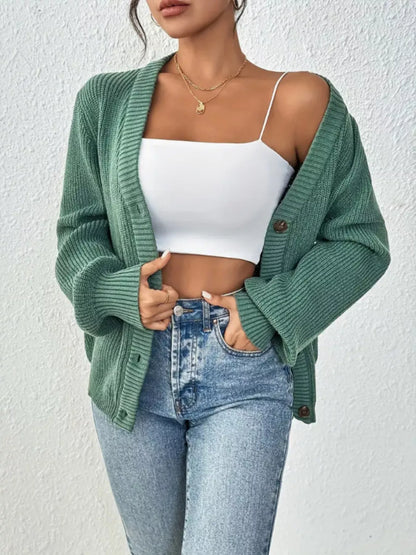 Cozy Chunky Knit Button-Front Cardigan