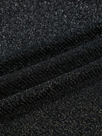 Sheer Metallic Glitter Mesh Long Sleeve Top