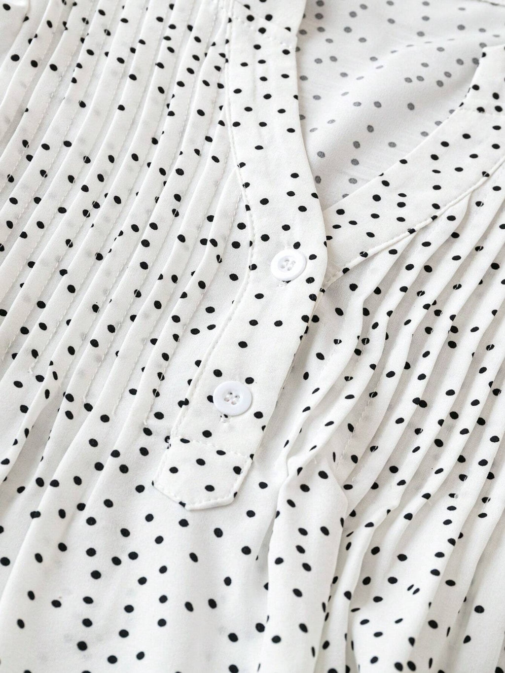 Polka Dot Ruffled Cap Sleeve Blouse - Chic & Feminine