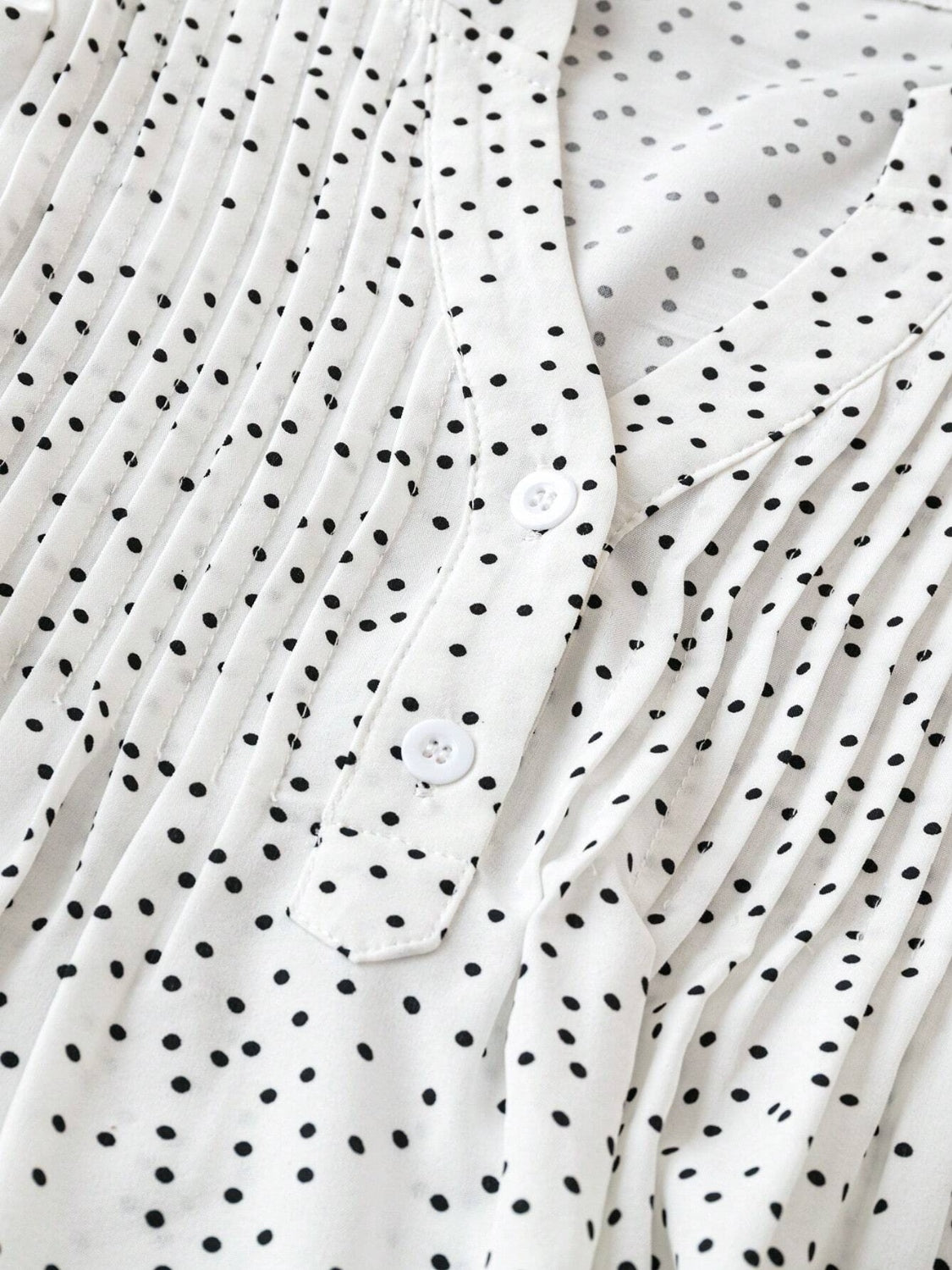 Polka Dot Ruffled Cap Sleeve Blouse - Chic & Feminine
