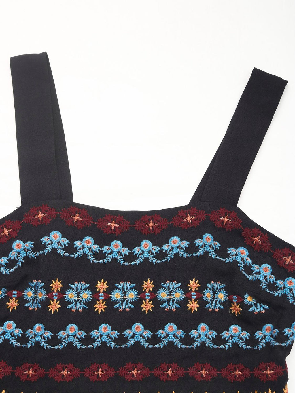 Perfee Embroidered Floral Side Slit Sleeveless Midi Dress