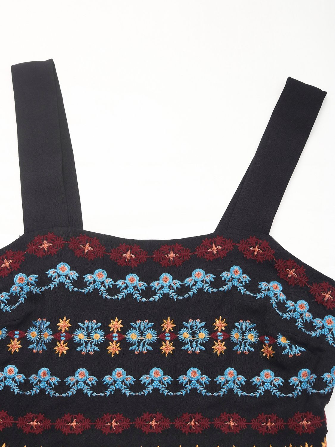 Perfee Embroidered Floral Side Slit Sleeveless Midi Dress