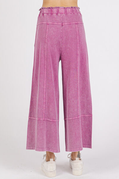 Mittoshop Mineral Wash Seam French Terry Wide-Leg Pants