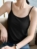 Plus Size Scoop Neck Ribbed Cami Top – Comfortable Everyday Layering Piece Black