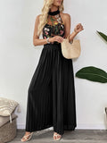 Bloom Grace Halter Pleated Jumpsuit Black