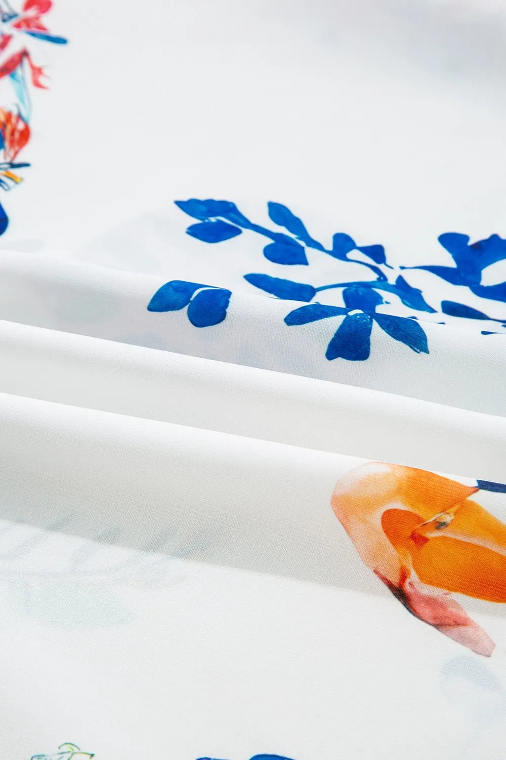 Boho Printed Tie Neck 3/4 Sleeve Blouse with Tassels