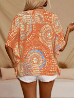 Printed V-Neck Half Sleeve Top - Stylish & Comfortable