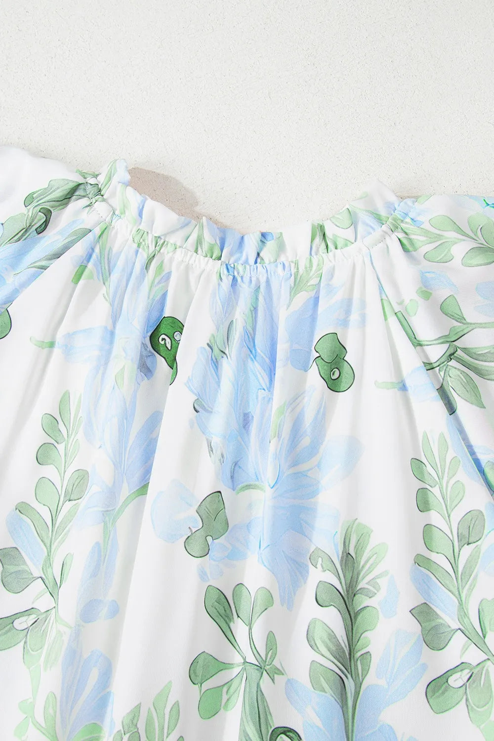 Floral Contrast Edge Mini Dress - Ruffled Short Sleeve Summer Look