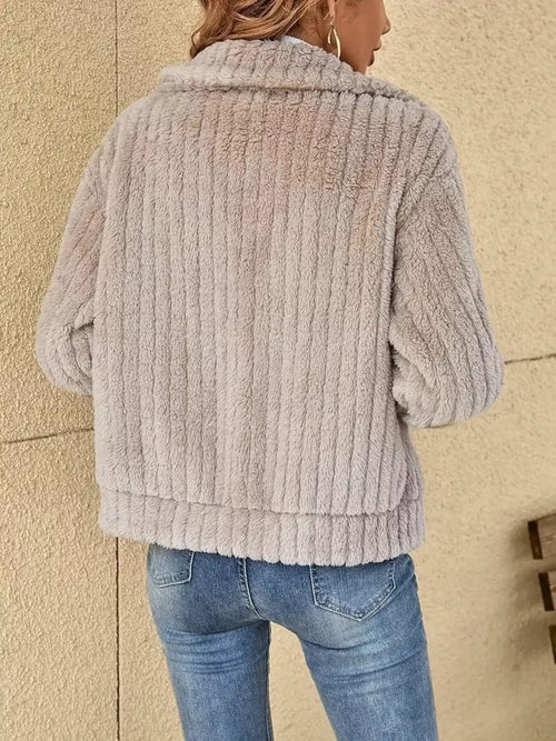 Cozy Lined Fleece Zip-Up Outerwear Jacket