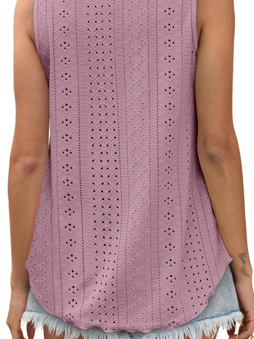 Eyelet Scoop Neck Tank â€“ Lightweight Summer Staple