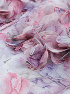 Floral Print Ruffled Mini Dress with Deep V-Neck