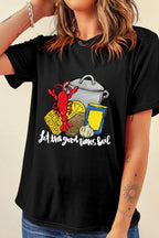 Graphic Round Neck Short Sleeve T-Shirt - Casual & Stylish