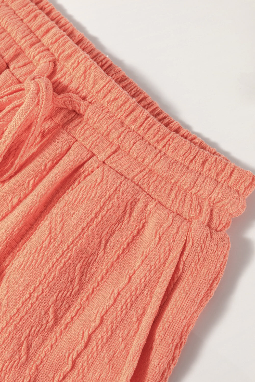 Textured Short Sleeve Top and Shorts Set - Stylish & Comfy