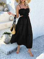 Devine Tie Back Cami Midi Dress - Elegant & Feminine