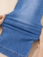 High-Rise Wide Leg Flare Denim Jeans