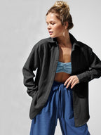 Textured Long Sleeve Collared Shirt - 100% Cotton