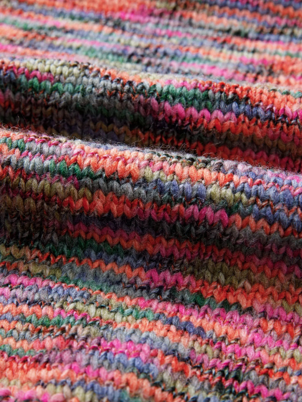 Space Dye Yarn Knit Crew Neck Sweater